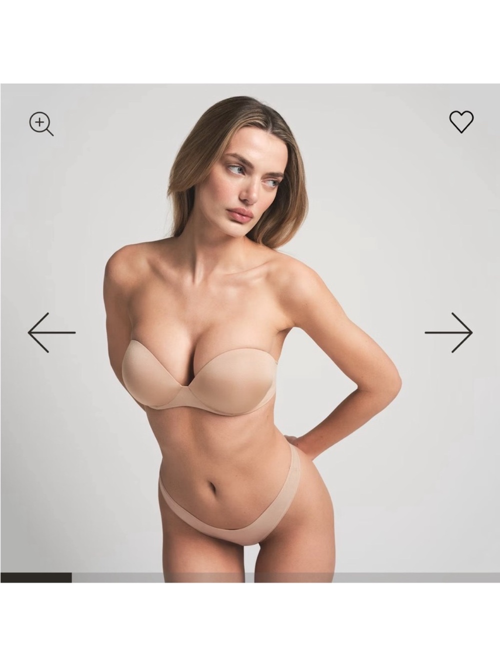 SKIMS Strapless Nude Bandeau Bra and Bikini Set - Beige NWT